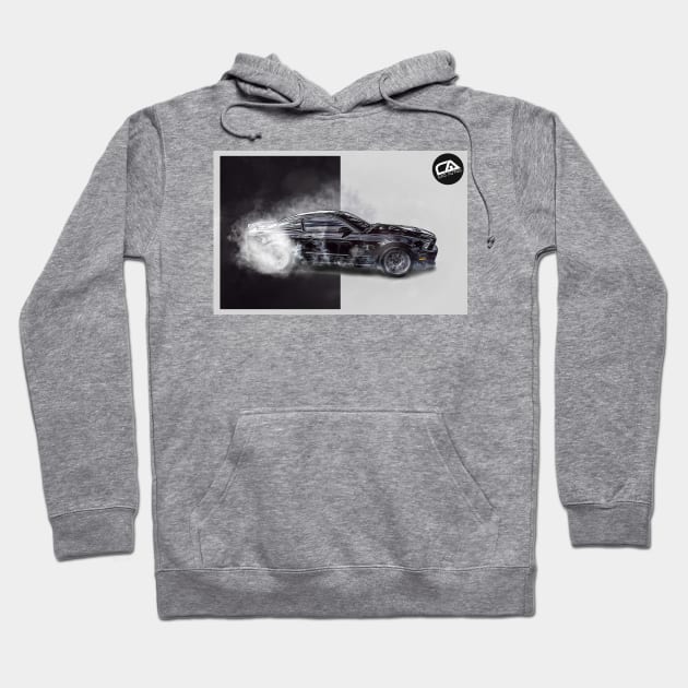 Ford Mustang Burnout Illustration Hoodie by GasAut0s